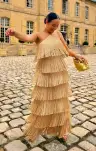 Gatsby Maxi Dress ~ Gold Rush Fringe
