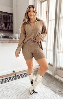 Bop Around Biker Shorts ~ Gold Shimmy Shine(XS)