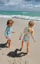 Little Surfside One Piece ~ Ivory Botanical Rib Scrunch(0-3M)