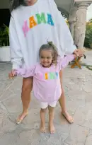 Davis Sweatshirt ~ Pink Mini Graphic(1T)