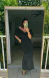 Rom Com Midi Dress ~ Black Texture Stretch(XS)