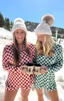 Early Riser PJ Set ~ Green Checker Silky(XS)