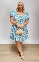 Mia Dress ~ Cottage Floral Blue(XS)