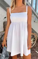 Mallory Mini Dress ~ White Poplin(XS)