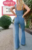Venetian Jumpsuit ~ Rhinestone Burst Denim(XS)