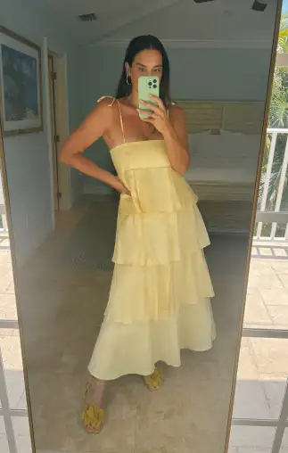Meet Cute Dress ~ Pale Yellow Taffeta(XS)