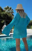 Paula Pullover ~ Turquoise Crochet(XS)