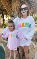 Davis Sweatshirt ~ Pink Mini Graphic(1T)