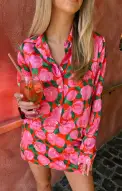Smith Button Down ~ Rosie Blooms(XS)