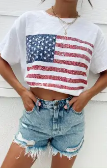 Cooper Tee ~ American Flag Graphic(XS)