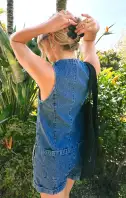 San Diego Romper ~ Overcast Blue(XS)