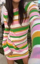 Away Mini Dress ~ Multi Rib Knit(XS)