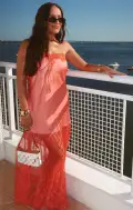 Celine Dress ~ Coral Luxe Satin(XS)