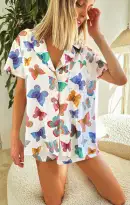 Sunday Morning PJ Set ~ Rainbow Butterflies Knit
