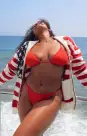 Tanning Top ~ Red Scrunch(XS)