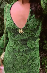 Lopez Dress ~ Palm Sparkle Stretch(XS)