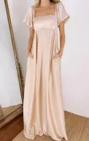 Nora Maxi Dress ~ Champagne Luxe Satin(XXS)