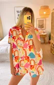 Sunday Morning Sleep Set ~ Rainbow Island Knit(XS)