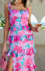 Monique Midi Dress ~ Garden Party Purple