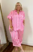Girls Night PJ Set ~ DreamHouse™ Stripe Satin(XS)