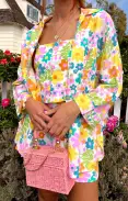 Weekday Button Up ~ Petal Pop(XS)