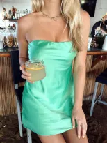 Taylor Tube Mini Dress ~ Kiwi Luxe Satin(XS)