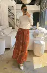 Larina Midi Skirt ~ Garden Harvest(XS)