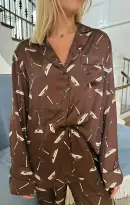 Classic PJ Set ~ Espresso Martini Silky(XS)