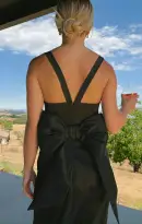 Charlotte Bow Dress ~ Black Taffeta(XXS)