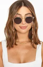 Tortoise Sunglasses Chain ~ Beige(OS)
