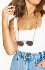 Tortoise Sunglasses Chain ~ Beige(OS)