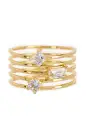 LUV AJ Triple Stone Stack Ring ~ Gold