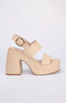 Steve Madden Valory Platform Heel ~ Natural Raffia(6)