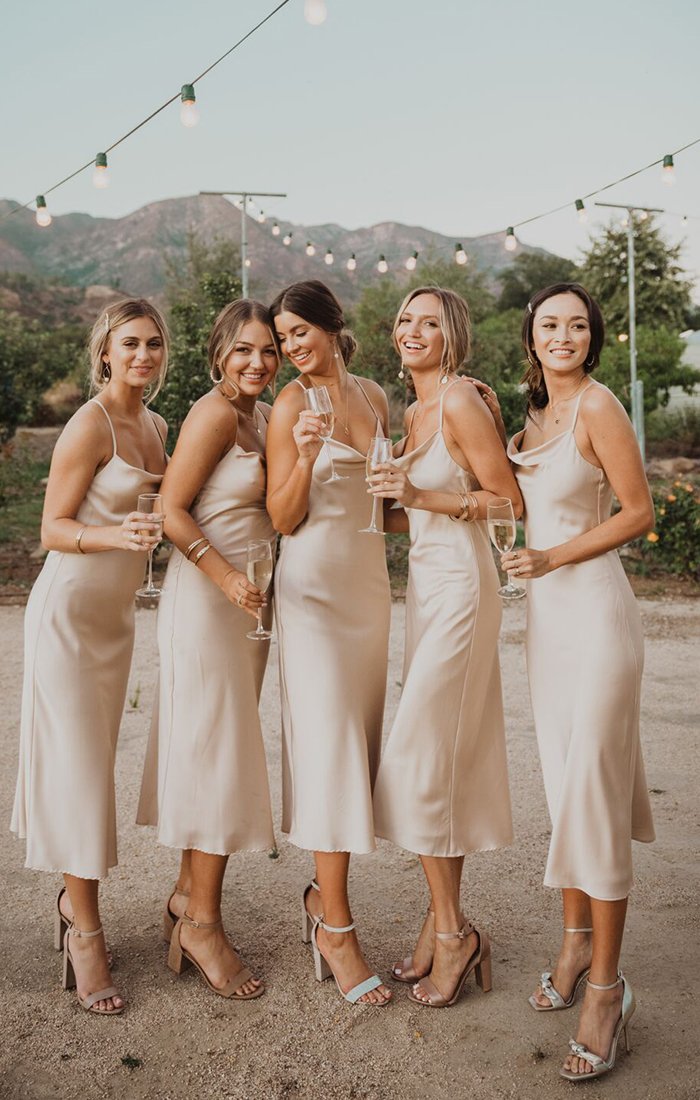 Verona Cowl Dress ~ Champagne Luxe Satin(XXS)