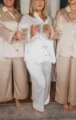 Prep Time Pants ~ Ivory Luxe Satin(XXS)