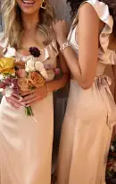 Alexis Midi Dress ~ Champagne Luxe Satin(XXS)