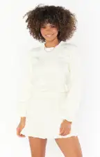 Ridley Ruffle Skirt ~ Cream Cable Knit(XS)
