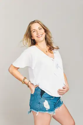 Maternity Side Stretch Shorts ~ Blue Bae(24)