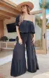 Heidi Ruffle Crop ~ Black(XS)