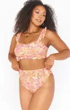 Island Ruffle Bottom ~ Pretty Poppy(XS)