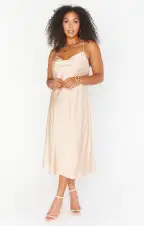 Verona Cowl Dress ~ Champagne Luxe Satin(XXS)