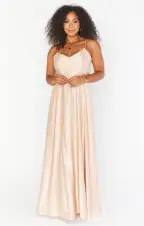 Faith Maxi Dress ~ Champagne Luxe Satin(XXS)