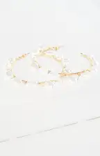 Sunrise Pearl Hoops ~ Gold(OS)