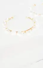 Sunrise Pearl Hoops ~ Gold(OS)