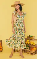Lunch Date Midi Dress ~ Citrus in Georgia(XS)