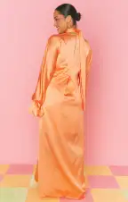 Thalia Maxi Dress ~ Cantaloupe Luxe Satin(XS)