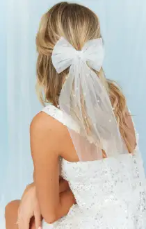 Pearl Hair Bow ~ White Pearl(OS)