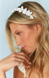 Bride's Bouquet Headband ~ White