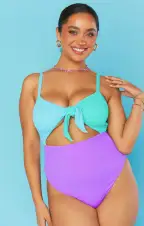 Riptide One Piece ~ Lavender Mojito Scrunch