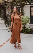 Claire Midi Dress ~ Copper Luxe Satin(XXS)